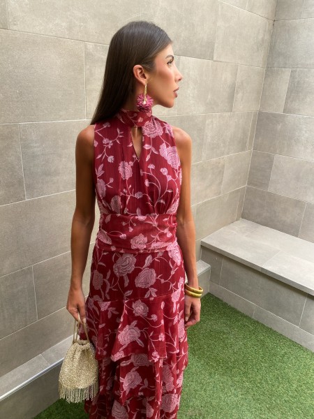 Vestido Luciana Wine 2