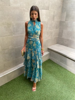 Vestido Luciana Aguamarina