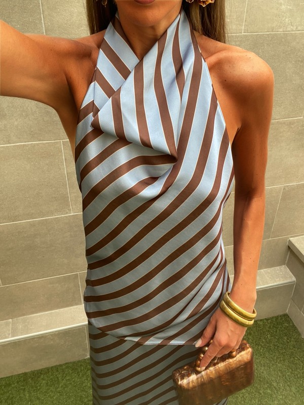 Conjunto López Marrom/Azul