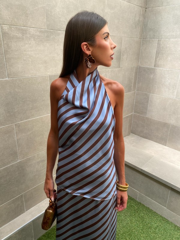 Conjunto López Marrom/Azul