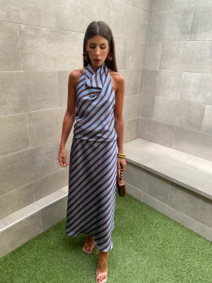 Conjunto López Marrom/Azul