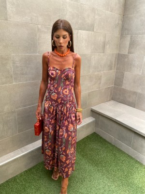 Vestido Mondrián Berenjena