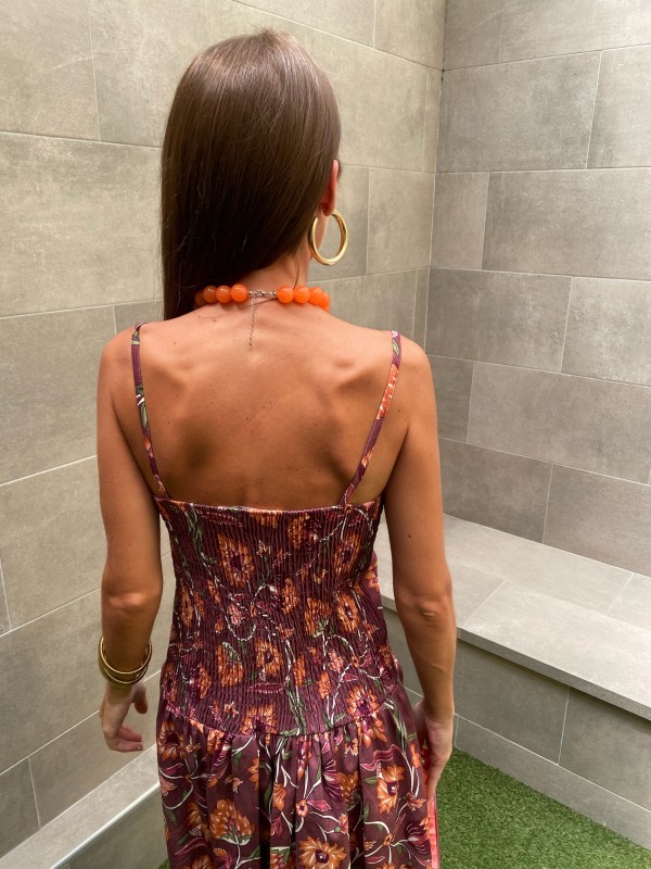 Vestido Mondrian cor berinjela