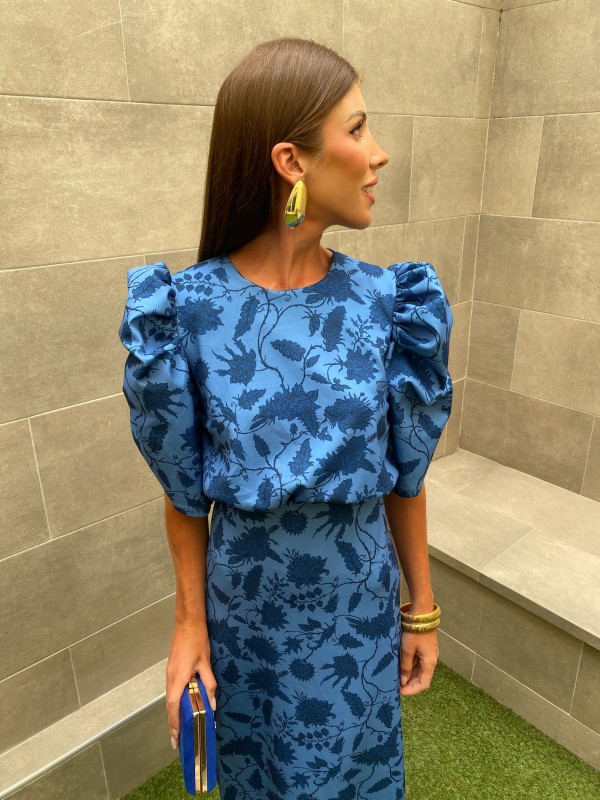 Robe bleue gardénia