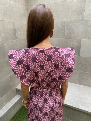 Vestido Ramos cor malva