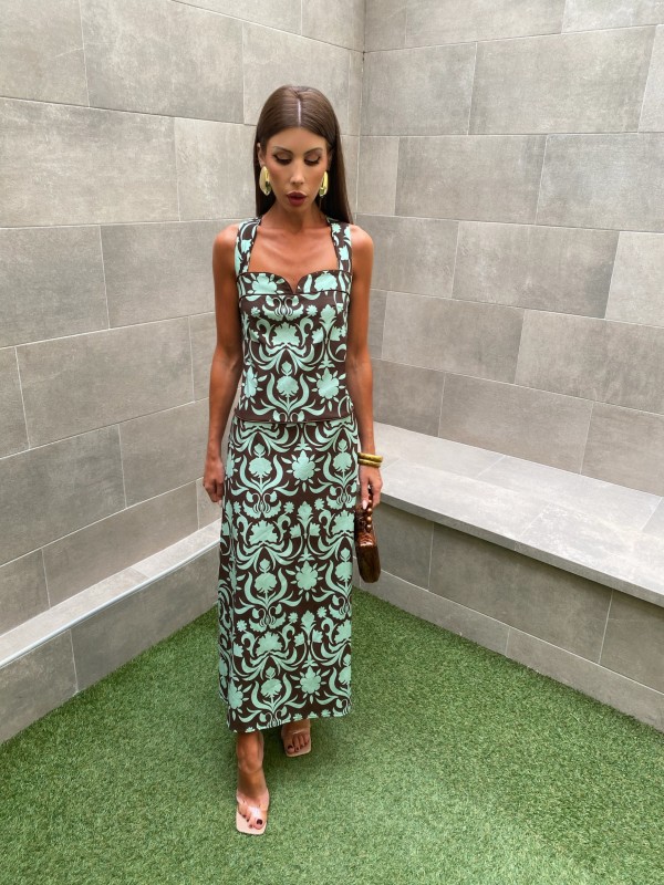 Vestido azul mercúrio