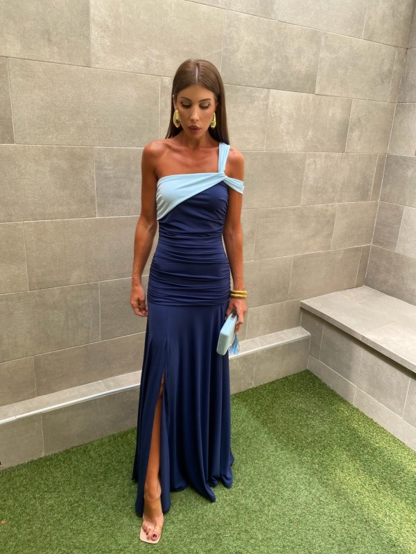 Two-tone Navy/Light Blue Blonde Dress