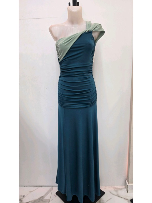 Vestido Rubiño Bicolor Petróleo/Oliva