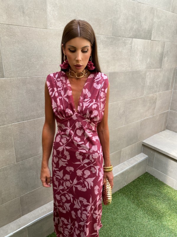 Vestido Pureza Brillo Vino
