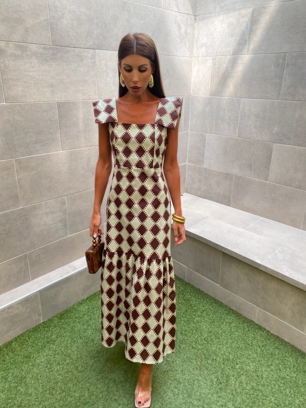 Robe marron/menthe Soudan