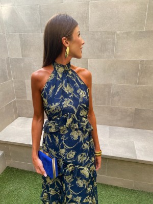 Vestido de fada azul marinho