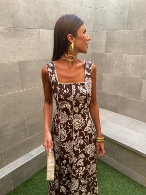 Teodosia Brown/White Dress