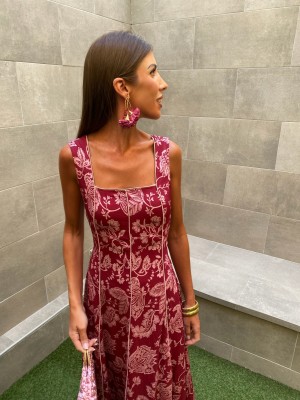 Robe Teodosia bordeaux/rose
