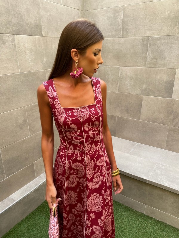 Robe Teodosia bordeaux/rose