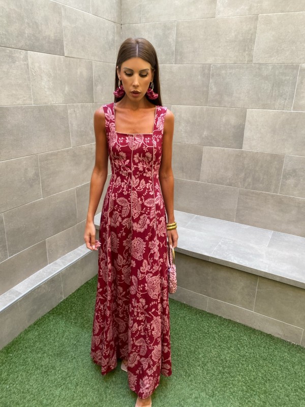 Robe Teodosia bordeaux/rose
