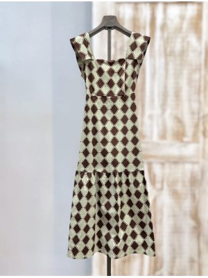 Vestido Sudán Marrón/Menta