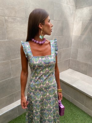 Vestido Bethia verde-água