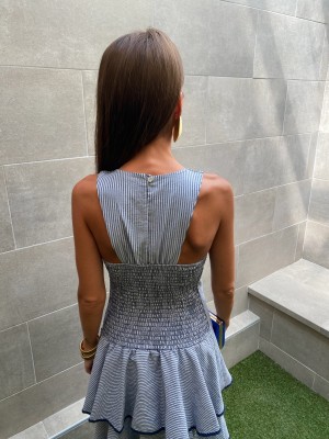 Vestido Numidia azul marinho