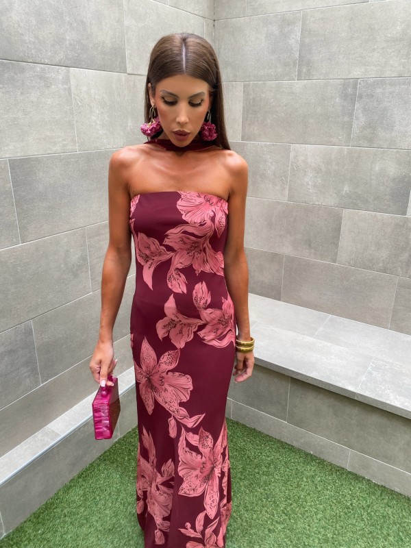 Wine-colored dress
