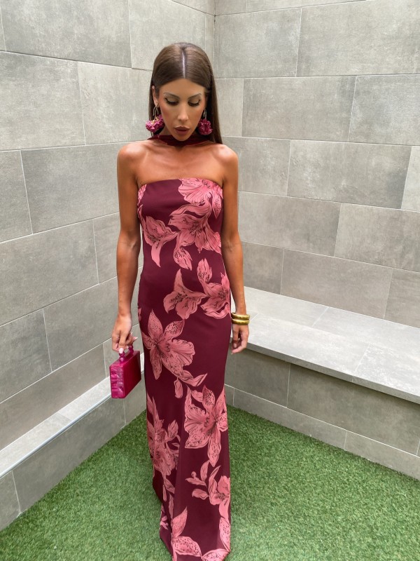 Wine-colored dress