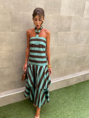 Robe marron/turquoise Guatemala