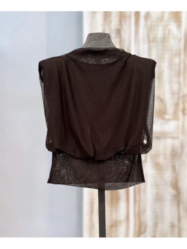 Luana Sleeveless Brown Set