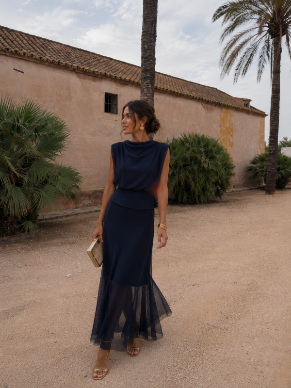Conjunto Luana sem mangas azul