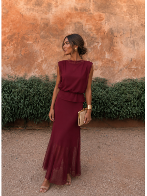 Conjunto Luana sem mangas vinho
