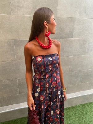 Vestido Savoy azul-marinho