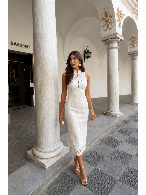 Vestido branco Yamasaki