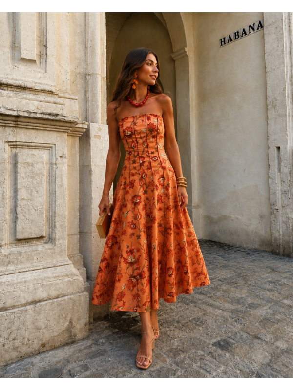 Vestido laranja Savoy