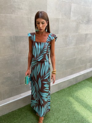 Ensemble Pastrana marron/turquoise