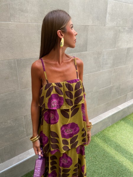 Vestido Malhoa Pistacho/Mostaza
