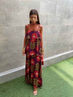 Vestido roxo Malhoa