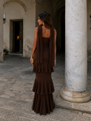 Robe de promesse brune