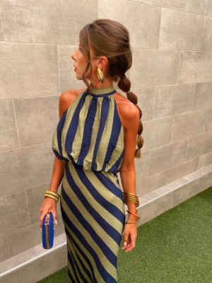 Vestido Alfil Verde/Azul