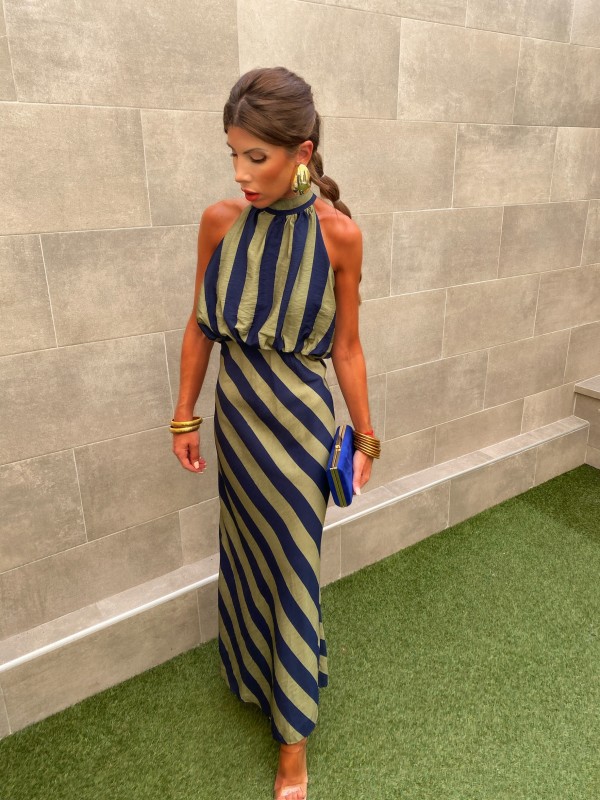 Vestido Alfil Verde/Azul