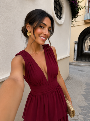 Constanza Wine Dress