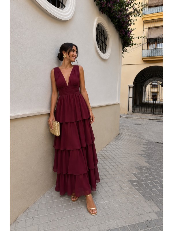 Vestido Constanza Wine