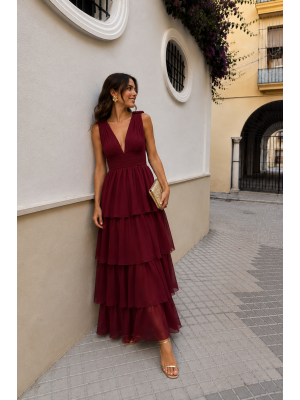 Vestido Constanza Wine