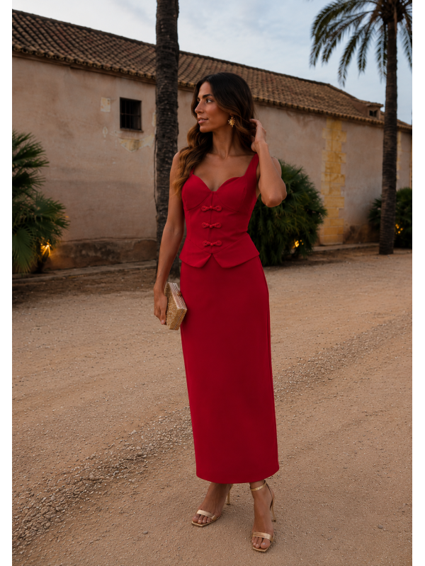 Red Calabria Dress
