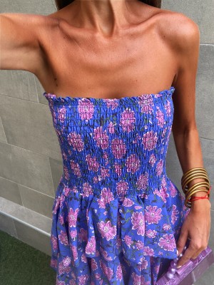 Robe bleu chiné