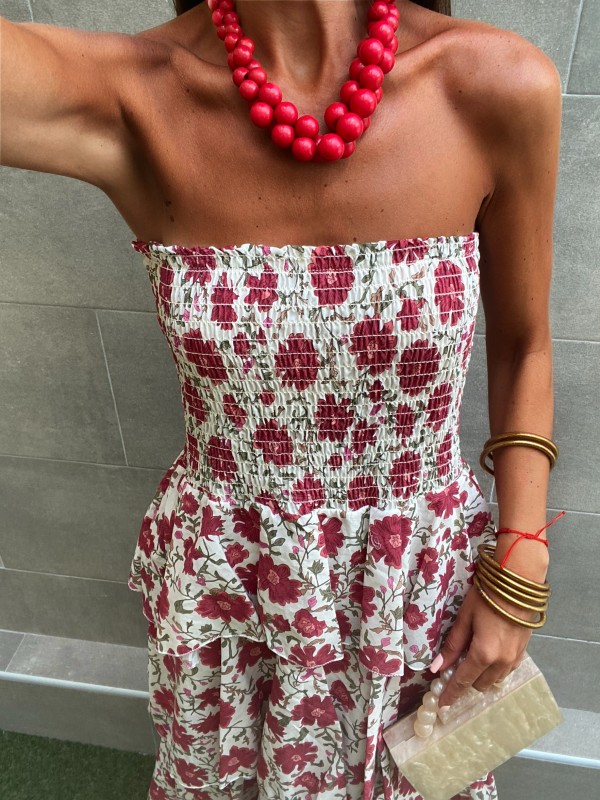 Vestido branco mesclado