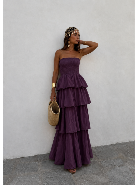 Vestido Boho Berenjena