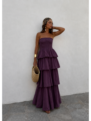Vestido Boho Berenjena