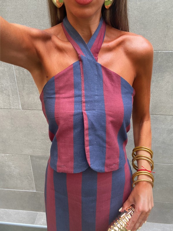 Conjunto Marsella Vino/Azul