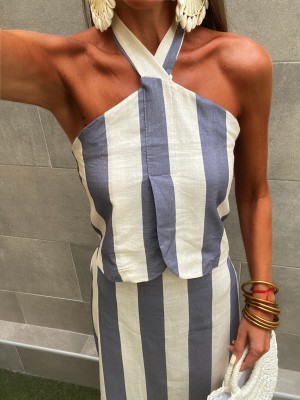 Ensemble bleu/crème de Marseille