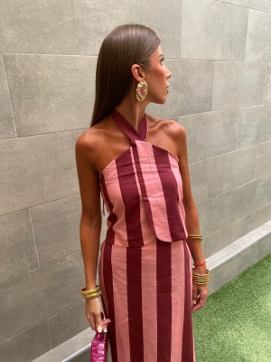 Set Marsiglia rosa/vino