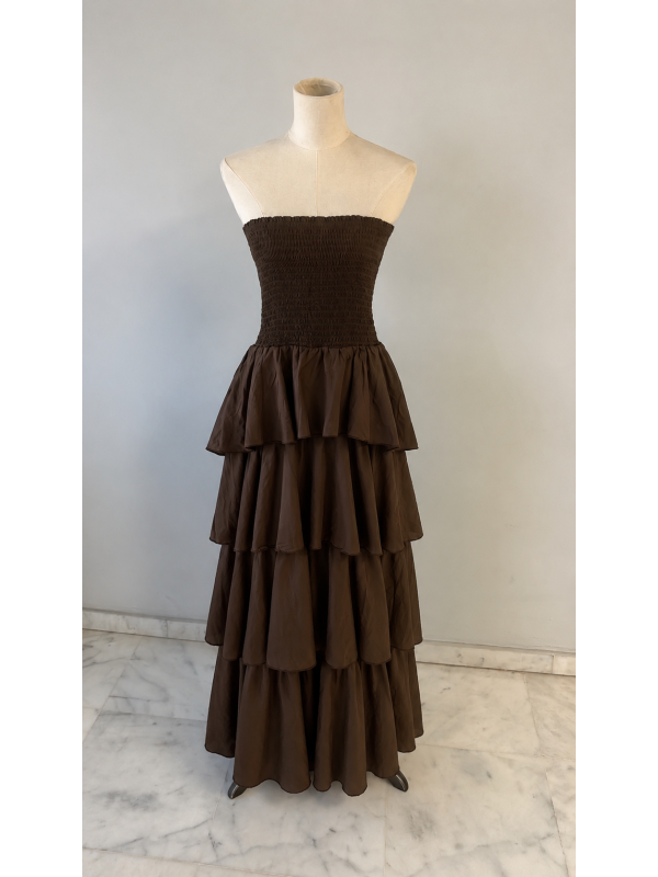 Abito marrone in stile boho
