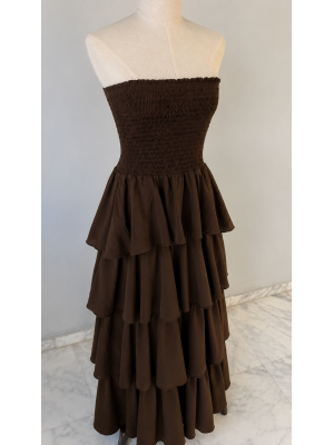 Abito marrone in stile boho
